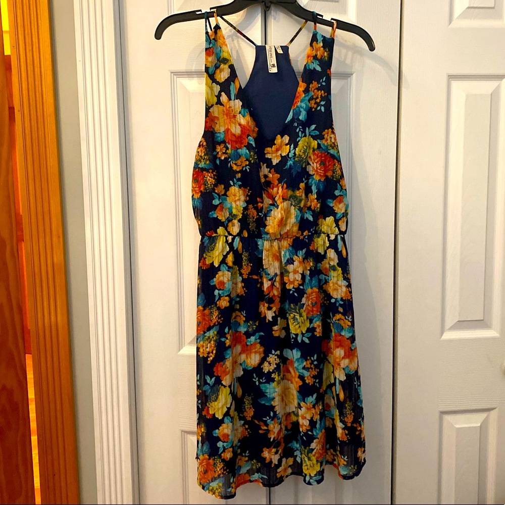 Pink Owl Autumn Floral Racerback Dress